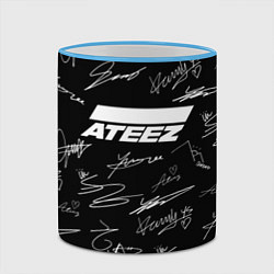 Кружка 3D ATEEZ БЕЛЫЕ АВТОГРАФЫ УЗОР, цвет: 3D-небесно-голубой кант — фото 2