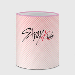 Кружка 3D Stray kids лого, K-pop ромбики, цвет: 3D-розовый кант — фото 2