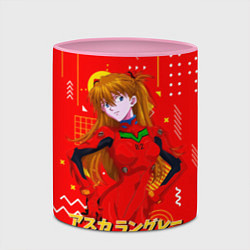 Кружка 3D Аска Лэнгли Сорью Evangelion, цвет: 3D-белый + розовый — фото 2