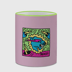Кружка 3D Mr Beast Drawing Full Print, цвет: 3D-светло-зеленый кант — фото 2