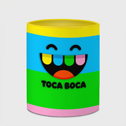 Кружка 3D Toca Boca Logo Тока Бока, цвет: 3D-белый + желтый — фото 2