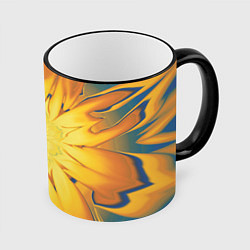 Кружка 3D Солнечный цветок Абстракция 535-332-32, цвет: 3D-черный кант