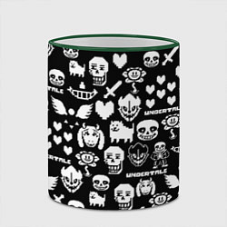 Кружка 3D UNDERTALE PATTERN БЕЛЫЙ, цвет: 3D-зеленый кант — фото 2
