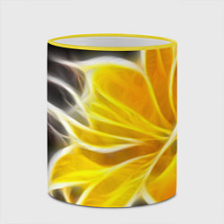 Кружка 3D Желтый летний цветок, цвет: 3D-желтый кант — фото 2