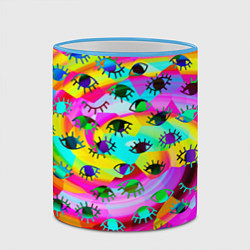 Кружка 3D Психоделические взгляды, цвет: 3D-небесно-голубой кант — фото 2