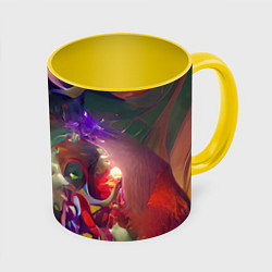 Кружка 3D Рождественские тайны, цвет: 3D-белый + желтый