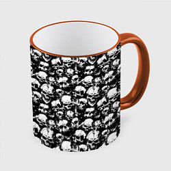 Кружка 3D Screaming skulls, цвет: 3D-оранжевый кант