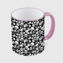Кружка 3D Screaming skulls & web, цвет: 3D-розовый кант