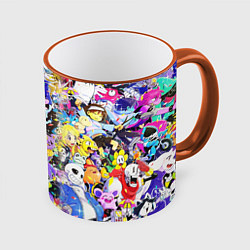 Кружка 3D UNDERTALE PATTERN HEROES, ВСЕ ГЕРОИ ИГРЫ, цвет: 3D-оранжевый кант