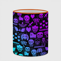 Кружка 3D UNDERTALE NEON PATTERN УЗОР, цвет: 3D-оранжевый кант — фото 2