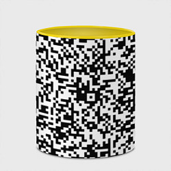 Кружка 3D Стиль QR код, цвет: 3D-белый + желтый — фото 2