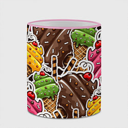 Кружка 3D Шоколадные сладости Мороженое, цвет: 3D-розовый кант — фото 2