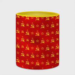 Кружка 3D Серп и Молот - СССР, цвет: 3D-белый + желтый — фото 2