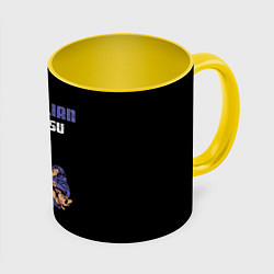 Кружка 3D BRAZILIAN JIU JITSU - BJJ, цвет: 3D-белый + желтый
