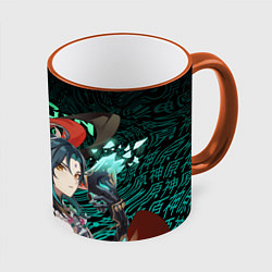 Кружка 3D КАЗУХА И СЯО XIAO AND KAZUHA GENSHIN, цвет: 3D-оранжевый кант