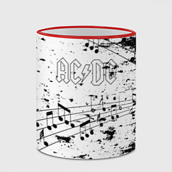 Кружка 3D ACDC - Музыкальные ноты, цвет: 3D-красный кант — фото 2