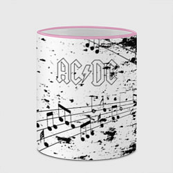 Кружка 3D ACDC - Музыкальные ноты, цвет: 3D-розовый кант — фото 2