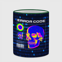 Кружка 3D Error code: Hacker Хакер программист, цвет: 3D-зеленый кант — фото 2