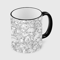 Кружка 3D ПЕРСОНАЖИ МАНГА ГЕНШИН ИМПАКТ, цвет: 3D-черный кант