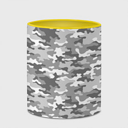 Кружка 3D Серый Военный Камуфляж, цвет: 3D-белый + желтый — фото 2