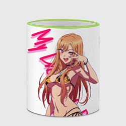 Кружка 3D Эта фарфоровая кукла влюбилась Китагава Марин My D, цвет: 3D-светло-зеленый кант — фото 2