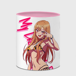 Кружка 3D Эта фарфоровая кукла влюбилась Китагава Марин My D, цвет: 3D-белый + розовый — фото 2