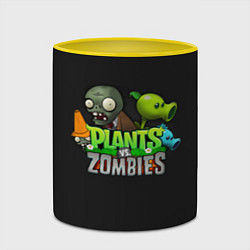 Кружка 3D Персонажи Plants vs Zombies, цвет: 3D-белый + желтый — фото 2