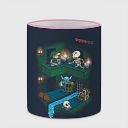Кружка 3D Линк в замке, цвет: 3D-розовый кант — фото 2