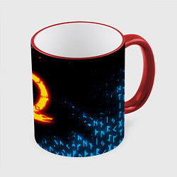 Кружка 3D GOD OF WAR CRATOS FIRE SYMBOL RUNE, цвет: 3D-красный кант