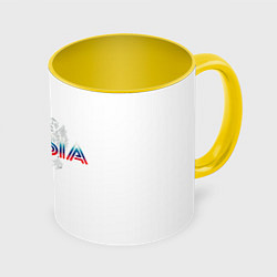 Кружка 3D Russia Sport Team, цвет: 3D-белый + желтый