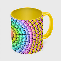 Кружка 3D Psychedelic Lalafanfan, цвет: 3D-белый + желтый