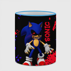 Кружка 3D Соник екзе Sonic exe, цвет: 3D-небесно-голубой кант — фото 2