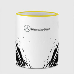 Кружка 3D Mercedes-Benz - Разрывы, цвет: 3D-желтый кант — фото 2