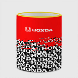 Кружка 3D Honda - Pattern, цвет: 3D-желтый кант — фото 2