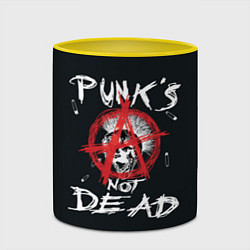 Кружка 3D Punks Not Dead Анархия, цвет: 3D-белый + желтый — фото 2