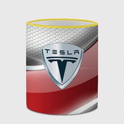 Кружка 3D Tesla - Logo Style, цвет: 3D-желтый кант — фото 2