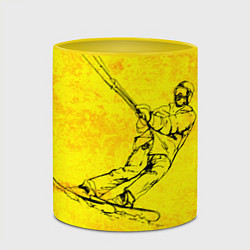 Кружка 3D Кайтер на лыжах, цвет: 3D-белый + желтый — фото 2