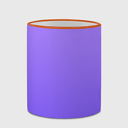 Кружка 3D Красивый фиолетовый светлый градиент, цвет: 3D-оранжевый кант — фото 2
