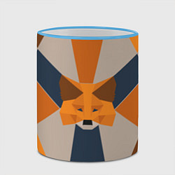 Кружка 3D Metamask Крипто лиса, цвет: 3D-небесно-голубой кант — фото 2