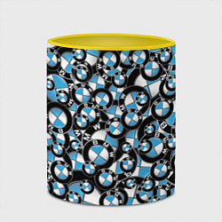 Кружка 3D BMW PATTERN LOGO, цвет: 3D-белый + желтый — фото 2
