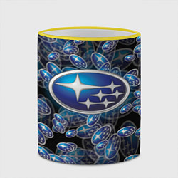 Кружка 3D SUBARU BIG LOGO PATTERN, цвет: 3D-желтый кант — фото 2