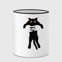 Кружка 3D Кот в руках, цвет: 3D-черный кант — фото 2