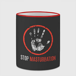 Кружка 3D STOP MASTURBATION, цвет: 3D-красный кант — фото 2