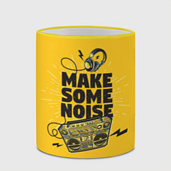 Кружка 3D Make Some Noise музыка, цвет: 3D-желтый кант — фото 2