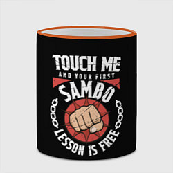 Кружка 3D Боевое Самбо SAMBO, цвет: 3D-оранжевый кант — фото 2