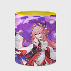 Кружка 3D Yae Miko Genshin Impact, цвет: 3D-белый + желтый — фото 2