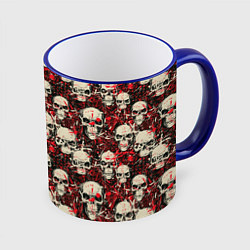 Кружка 3D Кровавые Черепа Skulls, цвет: 3D-синий кант