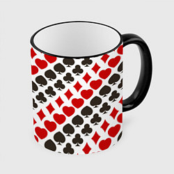 Кружка 3D Карточные Масти Card Suits, цвет: 3D-черный кант