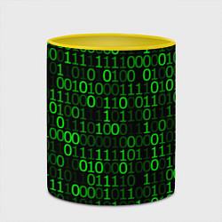 Кружка 3D Бинарный Код Binary Code, цвет: 3D-белый + желтый — фото 2