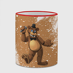 Кружка 3D ФНАФ - ФРЕДДИ Краска, цвет: 3D-красный кант — фото 2